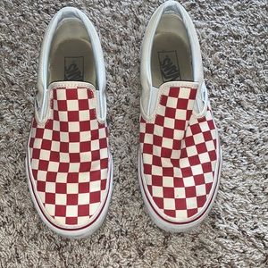 Checkered red vans